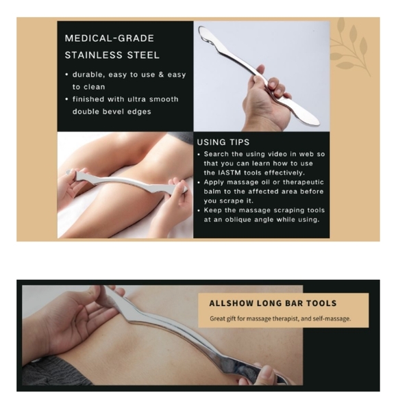 Gua Sha Scraping Massage Tool, Tool‎ for Large Muscles, Soft Tissue Mobilization - Picture 6 of 9